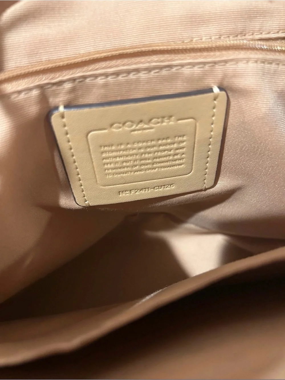 Coach Teri Hobo Tan Ruched-Handle Shoulder Bag with Gold Hardware